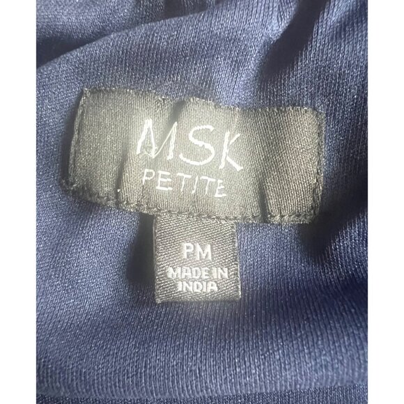 MSK Petite Womens Vibrant Multicolored Paisley Tunic Dress 3/4 Ruched Sleeves PM - Picture 11 of 14